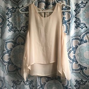 Cream colored flowy tank top